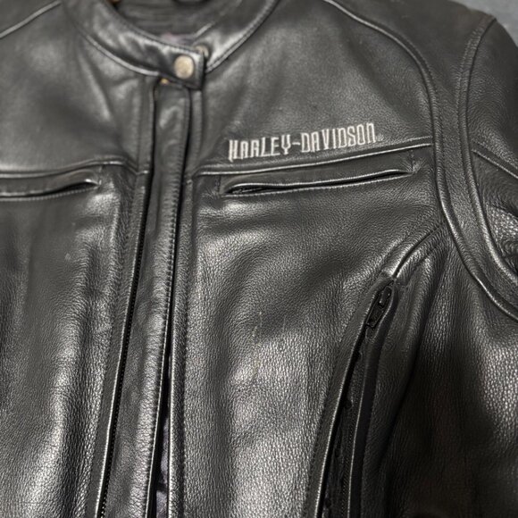 Genuine Harley Davidson Women's Leather Jacket Large L - Picture 2 of 7